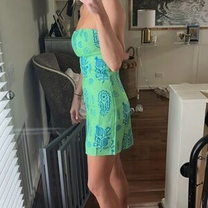 Green and Blue Patterned Dress